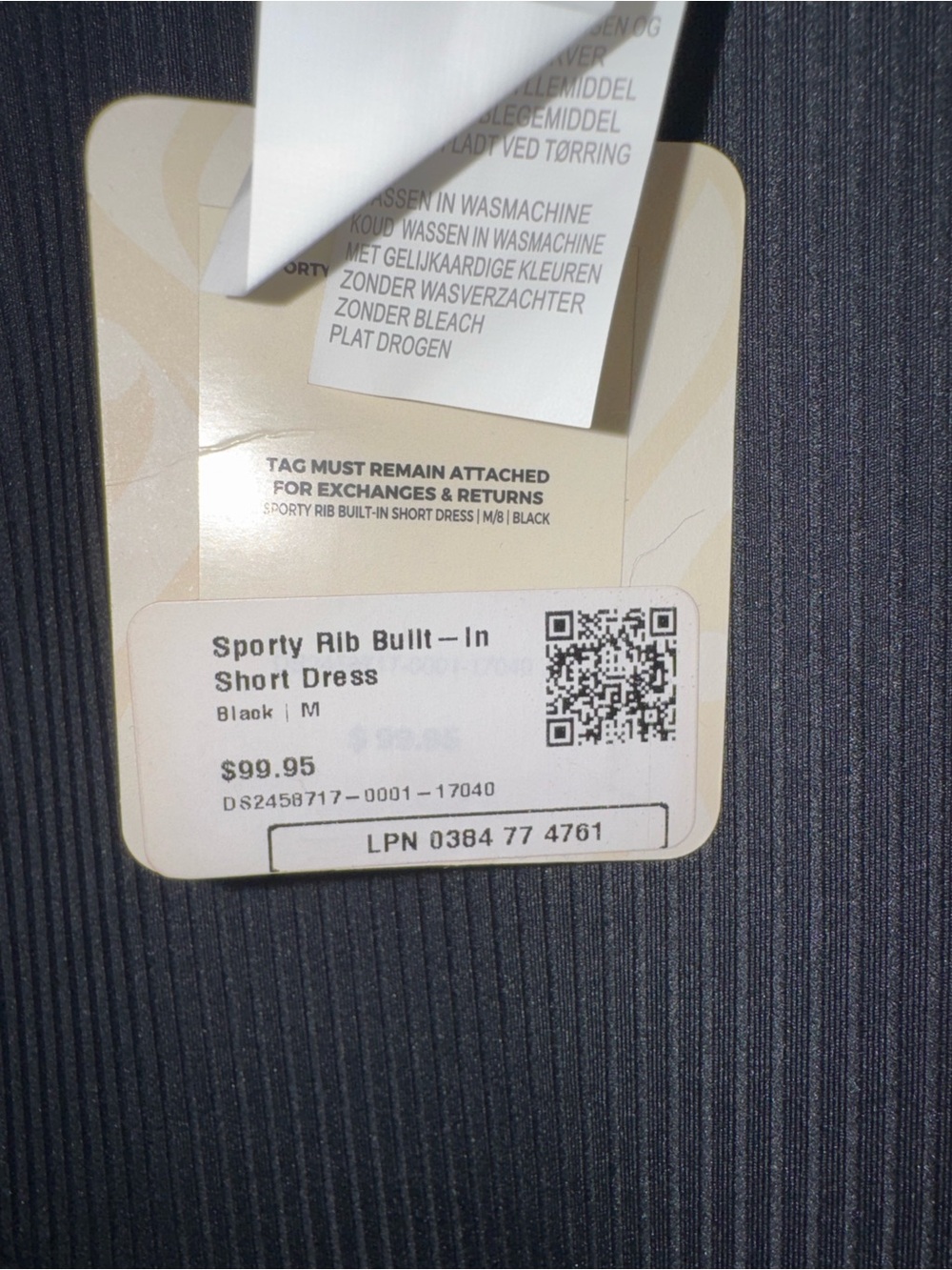 Fabletics Black Ribbed Tank Dress - Picture 3 of 6